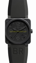 Bell & Ross Watches : BR03-92-Phantom Automatic Black Dial Rubber Black Band Men Watch