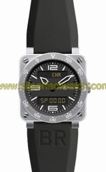 Bell & Ross Watches : BR03-Type-Aviation-Steel Aviation 100 Meters Men Watch