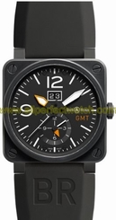 Bell & Ross Watches : BR-03-51-GMT-CARBON Swiss Automatic Dial Color