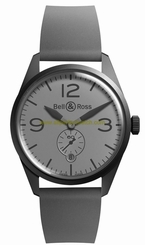 Bell & Ross Watches : BR-123-COMMANDO Automatic Small Second Hand Date Grey Rubber Men Watch