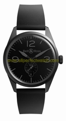 Bell & Ross Watches : BR-123-PHANTOM Automatic Small Second Hand Date Black Rubber Men Watch