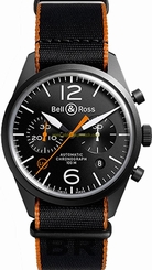 Bell & Ross Watches : BR-126-CARBON-ORANGE Swiss Automatic Dial Color
