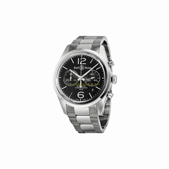 Bell & Ross Watches : BR-126-OFFICER-BLACK-STEEL Automatic Dial Color