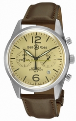 Bell & Ross Watches : BR-126-Original-Beige Automatic Ivory Dial Brown Calfskin Leather Band Men Watch