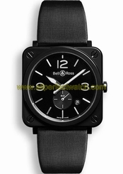 Bell & Ross Watches : BRS-BL-CES/SSA Black Battery Operated Quartz Men Watch
