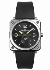Bell & Ross Watches : BRS-BLC-ST Quartz Analog Date Black Rubber Men Watch