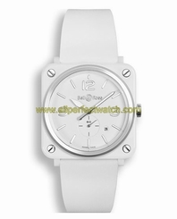 Fake AAA Bell & Ross Watches : BRS-WH-CES/SRB White Battery Operated Quartz Men Watch Watch