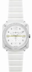 Bell & Ross Watches : BRS-WHC-PH-LGD_SCE Quartz Diamonds Set on Bezel Ceramic Bracelet Women Watch