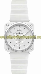 Fake AAA Bell & Ross Watches : BRS-White-Ceramic-Bracelet Scratch Resistant Sapphire Quartz Unisex Watch Watch
