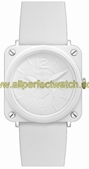 Bell & Ross Watches : BRS-White-Ceramic-Phantom BR Series Scratch Resistant Sapphire Women Watch