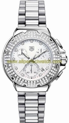 TAG Heuer Watches : CAC1310.BA0852 Quartz Diamond Accented Chronograph Diamond Bezel Stainless Steel Women Watch