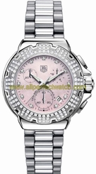 TAG Heuer Watches : CAC1311.BA0852 Quartz Pink Mother of Pearl Chronograph with Diamonds Stainless Steel Women Watch