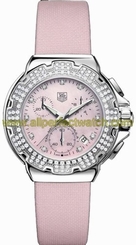 TAG Heuer Watches : CAC1311.FC6220 Quartz Diamond Accented Chronograph Diamond Bezel Pink Satin Women Watch