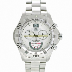 TAG Heuer Watches : CAF101B.BA0821 Silver Dial Chronograph Grande Date Stainless Steel Men Watch