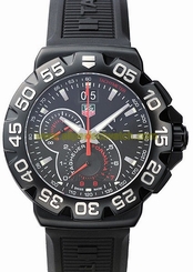 TAG Heuer Watches : CAH1012.BT0717 Quartz Chronograph Grande Date Black Rubber Men Watch