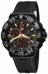TAG Heuer Watches : CAH1012.FT6026 Quartz Chronograph Grande Date Black Rubber Men Watch