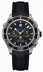 TAG Heuer Watches : CAK211A.FT8019 Self Winding Automatic Calibre 72 Movement Brushed And Polished Stainless Steel Black Dial Black Rubber Strap Band Men Watch
