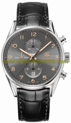 TAG Heuer Watches : CAR2013.FC6235 Automatic Black Dial Stainless Steel Case With Black Leather Strap Men Watch