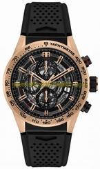 TAG Heuer Watches : CAR205B.FT6087 Caliber Heuer 01 Automatic Chronograph 18k Rose Gold Bezel Black Rubber Men Watch