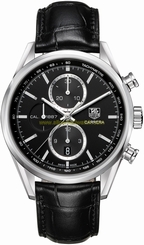 TAG Heuer Watches : CAR2110.FC6266 Automatic Chronograph Date Black Leather Men Watch
