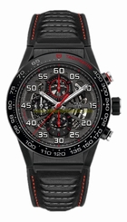 TAG Heuer Watches : CAR2A1H.FT6101 Caliber Heuer 01 Automatic Chronograph Black Leather Men Watch