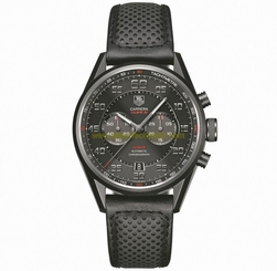 TAG Heuer Watches : CAR2B80.FC6325 Automatic Calibre 36 Black Dial Titanium Case With Black Leather Strap Men Watch