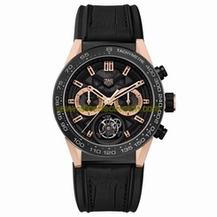 TAG Heuer Watches : CAR5A5Y.FC6377 Caliber Heuer 02 T Chronograph Black Leather Men Watch