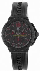 TAG Heuer Watches : CAU111A.FT6024 Battery Operated Quartz Movement Steel Coated Titanium Carbide Black Dial Black Rubber Strap Band Men Watch