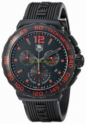 TAG Heuer Watches : CAU111D.FT6024 Quartz Chronograph Black Dial Date Rubber Men Watch