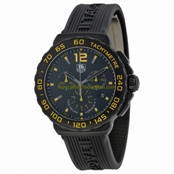 TAG Heuer Watches : CAU111E.FT6024 Quartz Chronograph Black Dial Date Rubber Men Watch