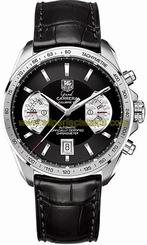 TAG Heuer Watches : CAV511A.FC6225 Automatic C.O.S.C Chronograph Black Leather Men Watch