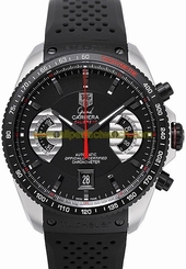 TAG Heuer Watches : CAV511C.FT6016 Automatic C.O.S.C Chronograph Black Rubber Men Watch
