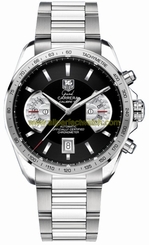 TAG Heuer Watches : CAV511G.BA0905 Self Winding Automatic Chronometer Calibre 17 RS COSC Polished With Brushed Steel Black Dial Brushed With Polished Stainless Steel Band Men Watch