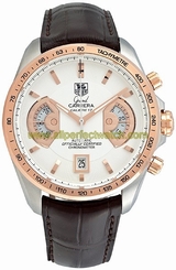 TAG Heuer Watches : CAV515B.FC6231 Automatic C.O.S.C Calibre 17 Chronograph 18ct Rose Gold Bezel Brown Leather Men Watch