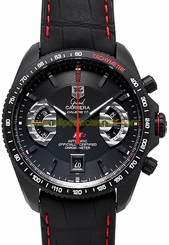 TAG Heuer Watches : CAV518B.FC6237 Calibre 17RS2 Automatic Chronometer Chronograph Black Leather Men Watch