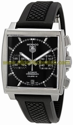 TAG Heuer Watches : CAW2110.FT6021 Automatic Chronograph Date Black Rubber Men Watch