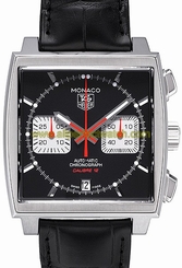 TAG Heuer Watches : CAW2114.FC6177 Calibre 12 Automatic Chronograph Date Black Leather Men Watch