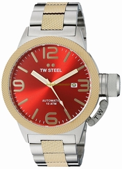TW Steel Watches : CB75 Red Dial Stainless Steel Women Watch