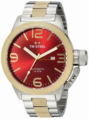 TW Steel Watches : CB76 Red Dial Stainless Steel Band Men Watch