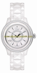 Christian Dior Watches : CD1231E4C001 Quartz Mother of Pearl Dial White Ceramic Women Watch
