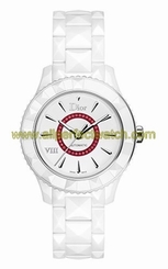 Christian Dior Watches : CD1245E8C001 Automatic White With Red Rubies Dial White Ceramic Women Watch