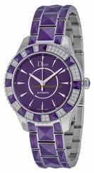 Christian Dior Watches : CD144515M001 Purple Dial Uni-directional Rotating Bezel Set With Diamonds A Band Men Watch