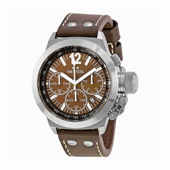 TW Steel Watches : CE1011R Brown Dial Chronograph Date Brown Leather Men Watch