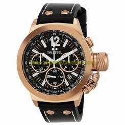 TW Steel Watches : CE1023R Black Dial Fixed Rose Gold Pvd Band Men Watch