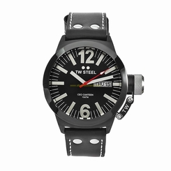 TW Steel Watches : CE1031 Quartz Analog Day Date Black Leather Men Watch