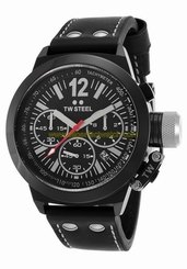 TW Steel Watches : CE1033R Quartz Chronograph Black Dial Date Black Leather Men Watch