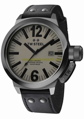 TW Steel Watches : CE1052_tw_steel Quartz Gray Dial Date Black Leather Men Watch