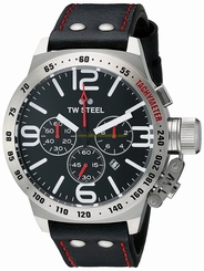 TW Steel Watches : CS10 Quartz Chronograph Date Black Leather Men Watch
