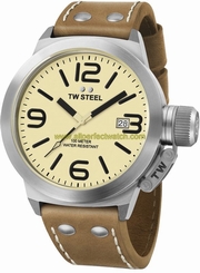 TW Steel Watches : CS11 Quartz Analog Date Brown Leather Men Watch