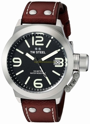 TW Steel Watches : CS21 Black Dial Date Brown Leather Men Watch
